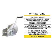 Treuil manuel 1200 Kg frein automatique zinc AY-1200-ZINC
