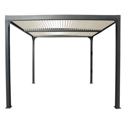 Pergola bioclimatique aluminium anthracite 10.80 m² lames toit écru