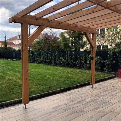 Pergola Adossée Bois Douglas France Carport Auvent terrasse 400x300cm   H 250cm