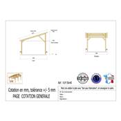 Abri 1 pente Bois Douglas France Carport Auvent voiture 500x400cm H 250cm