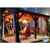 Abri 2 pentes Bois Douglas France Carport Auvent voiture 550x500cm H 250cm