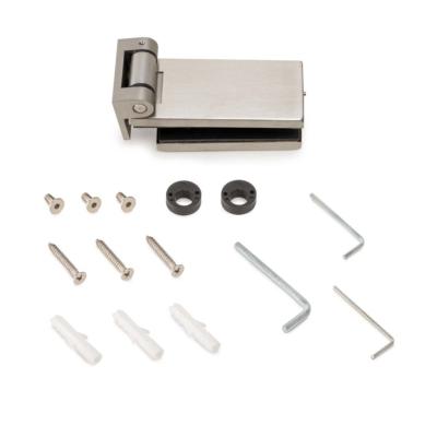 Charnière porte verre garniture inoxydable hor. embout 34mm porte 8-12mm acier inoxydable