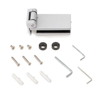 Charnière porte verre garniture charnière hor. embout 40mm porte 8-12mm alu. acier gris