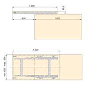 Rails table coulissante Twice Top alu. Anodisé mat