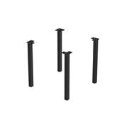 Lot 4 pieds table carrés 50x50mm Acier noir