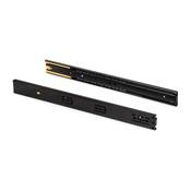 Lot 5 jeux Coulisses tiroirs roulement billes haut. 45mm prof. 400mm sortie totale  amortie Noir