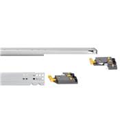Jeu coulisses invisibles tiroir Silver sortie totale fermeture amortie prof. 540mm Acier Zingué