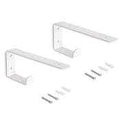 Jeu supports étagères bois Shelf cintre intégré Acier blanc