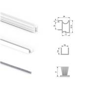 Kit ferrures 2 portes coulissantes armoire fermeture souple Placard profilé Wave ép. 16mm blanc