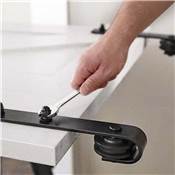Kit quincaillerie porte coulissante suspendue bois Barn Sans fermeture souple Acier plastique noir