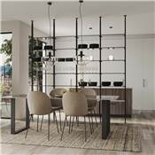 Lot consoles 5 tablettes verre la structure Zero verre non inclus Zamak noir texturé