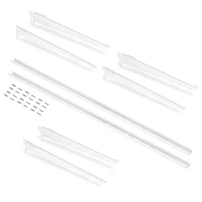 Kit 3 étagères consoles supports muraux Jagmet long. 380mm Acier blanc