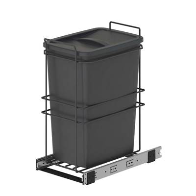 Poubelle recyclage Recycle cuisine 35 L fixation bas extraction manuelle Anthracite