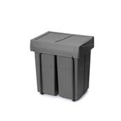 Bac tri sélectif montage inférieur extraction manuelle élément cuisine Recycle 2x25L anthracite