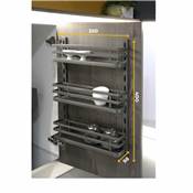 Kit plateau épices Titane meuble cuisine ou élément suspendu acier Anthracite