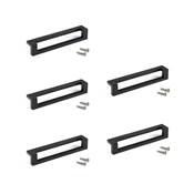 Lot 5 poignées meubles Ribarroja L144mm entraxe 128mm Zamak noir