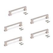 Lot 5 poignées meubles Tanger L147.5mm entraxe 128mm Zamak Nickel satiné