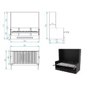 Barbecue charbon de bois 80 cm avec paravents