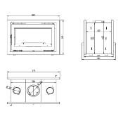 Insert à bois à encastrer double face 18kw vermiculite bûches 75cm sortie 200mm turbines