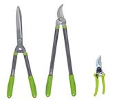 Lot 3 outils de jardinage coupants : secateur 8 + cisaille haies + coupe branches