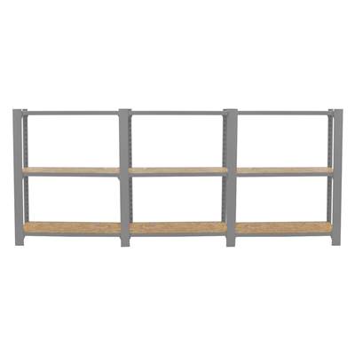 Étagère en métal gris osb 9 étagères charge 200 kgs dim.1000x2400x300mm sans vis