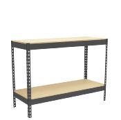 Table de travail en métal anthracite bois 400 kgs dim.877x1210x460mm sans vis
