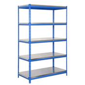 Étagère en métal bleu galva 5 étagères charge 300 kgs dim.2000x1000x600mm sans vis