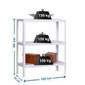 Étagère en métal  3 étagères charge 100 kgs dim.902x1100x310mm sans vis