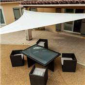 Voile d'ombrage triangulaire blanc 160g/m2 dim.5x5x5m