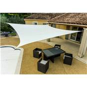 Voile d'ombrage carré blanc 160g/m2 dim.3,6x3,6m