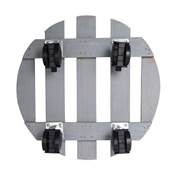 Porte plante en bois de sapin à roulette diamètre 30cm rond charge max.25kg gris