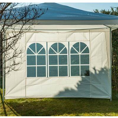 Coté de tente avec fenêtre 290x190cm 90g/m2 blanc