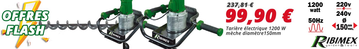 Plus de 55% de remise sur la tari&egrave;re &eacute;lectrique 1200 watts m&egrave;che diam&egrave;tre 150mm Ribimex 99,90€ au lieu de 237,81€ chez Bricommerce