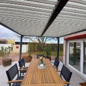 Pergola bioclimatique aluminium XXL anthracite 21,52 m2 lames toit écru