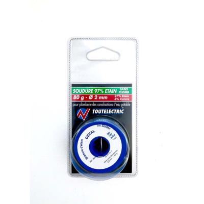 Soudure etain 97% / cuivre 3% - 2mm 80g spécial eau potable