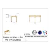 Abri 2 pentes Bois Douglas France Carport Auvent Camping-car 350x650cm H 320cm