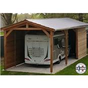 Abri 2 pentes Bois Douglas France Carport Auvent Camping-car 550x1250cm H 320cm