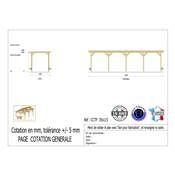 Abri Toit Plat Bois Douglas France Carport Auvent Camping-car 350x1150cm H 320cm