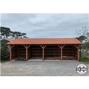 Abri 1 pente Bois Douglas France Carport Auvent voiture 350x1250cm H 250cm
