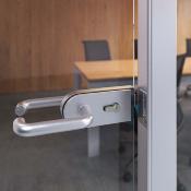 Serrure porte verre cadre bois cylindre clés porte verre 8-12mm acier alu. anodisé mat