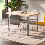 Lot 4 pieds table diam. 60mm H 710mm Acier Nickel satiné