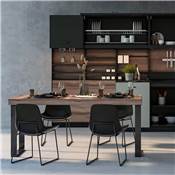 Jeu pieds rectangulaires Square table larg. 800mm Acier noir