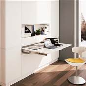 Coulisses table rallonge Lunch brossé alu. Inox anodisé