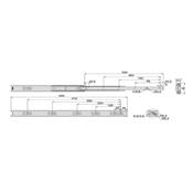 Lot 5 jeux Coulisses tiroirs roulement billes haut. 45mm prof. 600mm sortie totale Noir