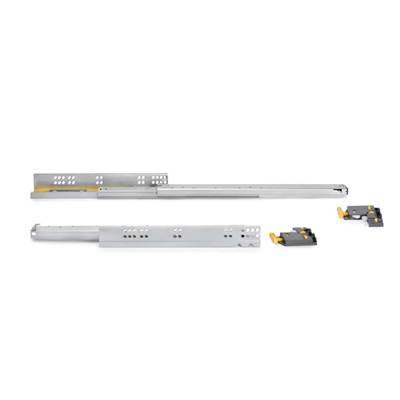Jeu coulisses invisibles tiroir Silver sortie totale fermeture amortie prof. 490mm Acier zingué