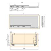 Kit tiroirs cuisine salle bains Vertex haut. 178mm panneaux inclus mod. 900mm blanc