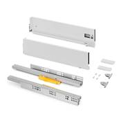 Tiroir ext. Vertex Push Synchro réglages 3D haut. 131mm 40kg prof. 350mm Acier blanc