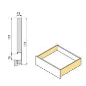 Tiroir ext. Vertex Push Synchro réglages 3D haut. 131mm 40kg prof. 350mm Acier blanc