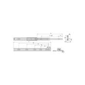 Jeu coulisses billes billes sortie totale supports haut. 45mm long. 450mm Acier Zingué