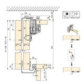 Kit Neco 2 portes coulissantes fermeture soupleKit quincaillerie penderie ép. 16mm Gris